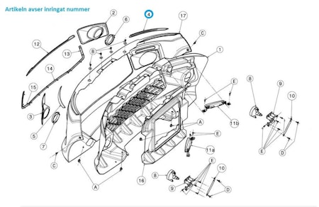 Krom detalj höger strålkastare fram - Ligier JS50 (Gen 1)