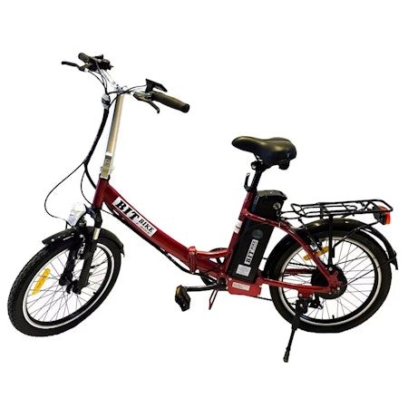 Hopfällbar Elcykel Vinröd (25Ah)