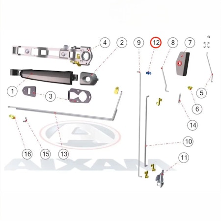 Plastfäste/clips till dörrhandtag Aixam/Ligier (Blå)