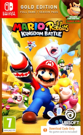 (Nytt) Mario + Rabbids Kingdom Battle: Gold Edition - Nintendo Switch *Code in a box*
