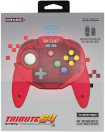 (Nytt) Retro-Bit Tribute 64 2.4 GHz Wireless Controller V2-  N64 Nintendo 64