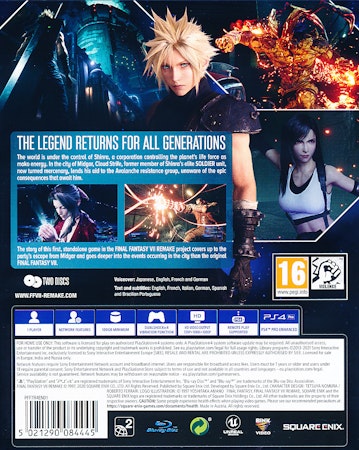 (Nytt) Final Fantasy VII Remake - PS4 Playstation 4