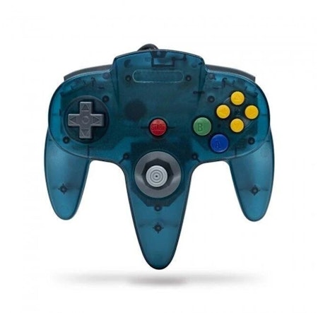 (Nytt) Teknogame Classic Controller: Clear Teal - Nintendo 64