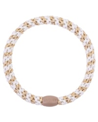 Kknekki Slim white-beige glitter stripe