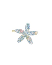 Flower pin w-Liberty Katie and Millie Blue Handmade