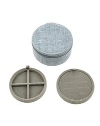 Jewlery box round Belgian linen