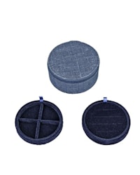 Jewlery box round Belgian linen
