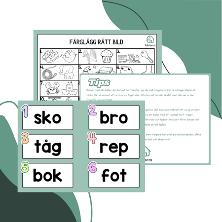 Läs & färglägg - Gemener