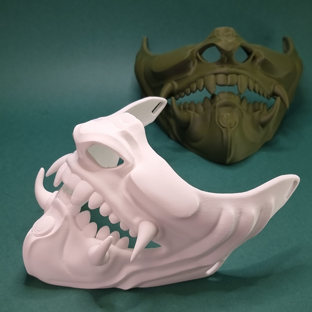 3D-Printed Oni Mask in PLA – Cosplay & Decoration Half Mask in Multiple Colors