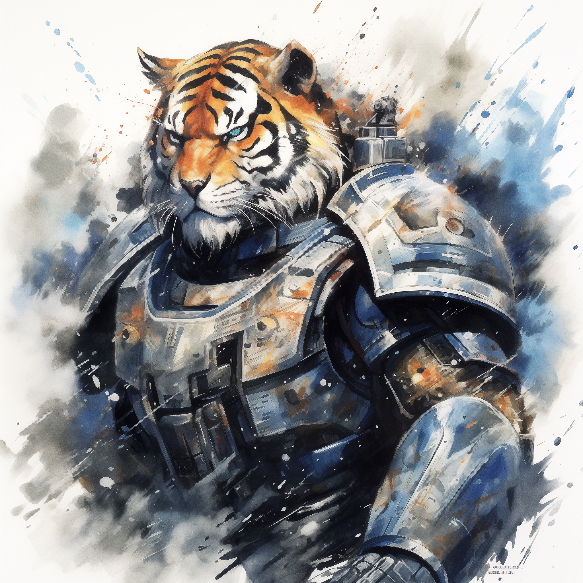 TigerMarine - Warhammer 40K inspired - Don't Live in Comfort Zone - graphic design created by Modellixen