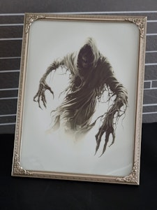 Painting with Geist in Old Silver Frame - 18x24 cm