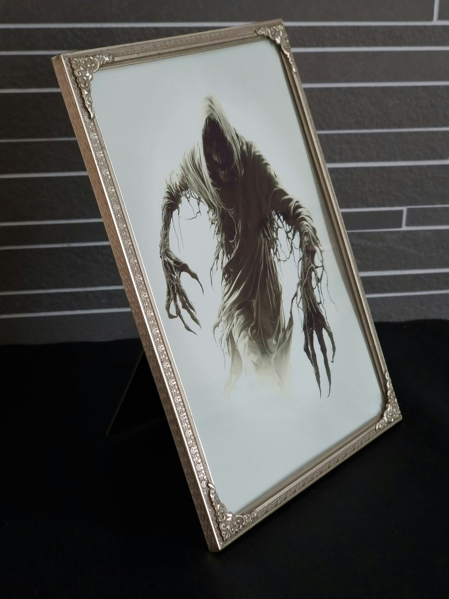 Painting with Geist in Old Silver Frame - 18x24 cm