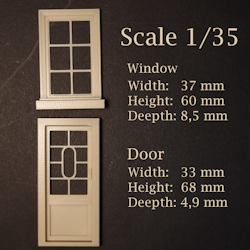 Door and window set in 1/35 scale