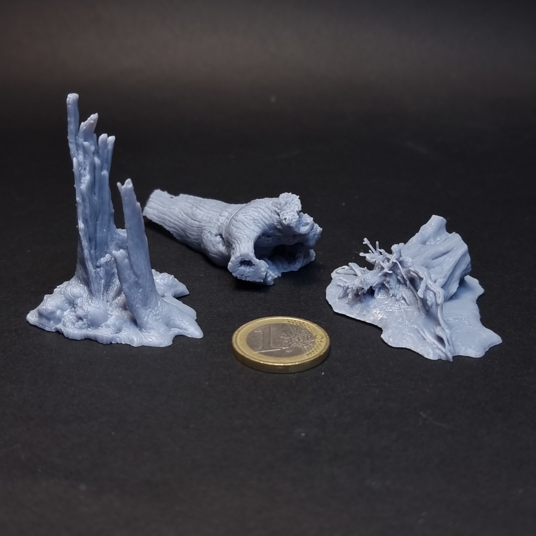 Gnarled tree stumps - set of 3