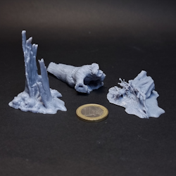 Gnarled tree stumps - set of 3