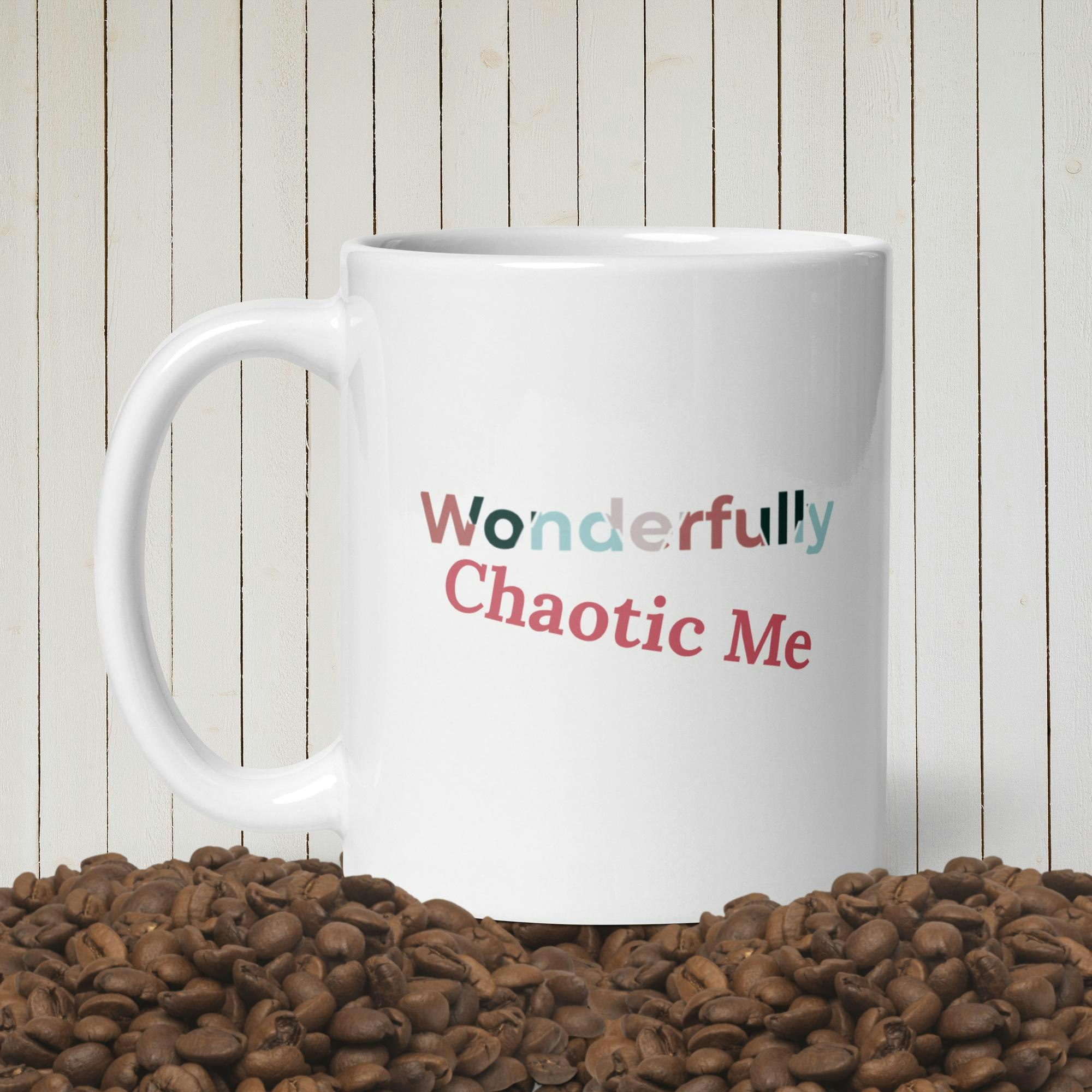 Female Mad Hatter Mug | Whimsical Chaotic Me | Customizable Text | Watercolor Illustration