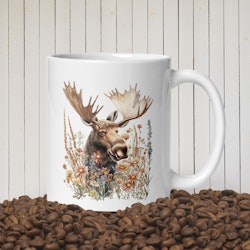 Moose and Flowers - Wildlife of Sweden mug