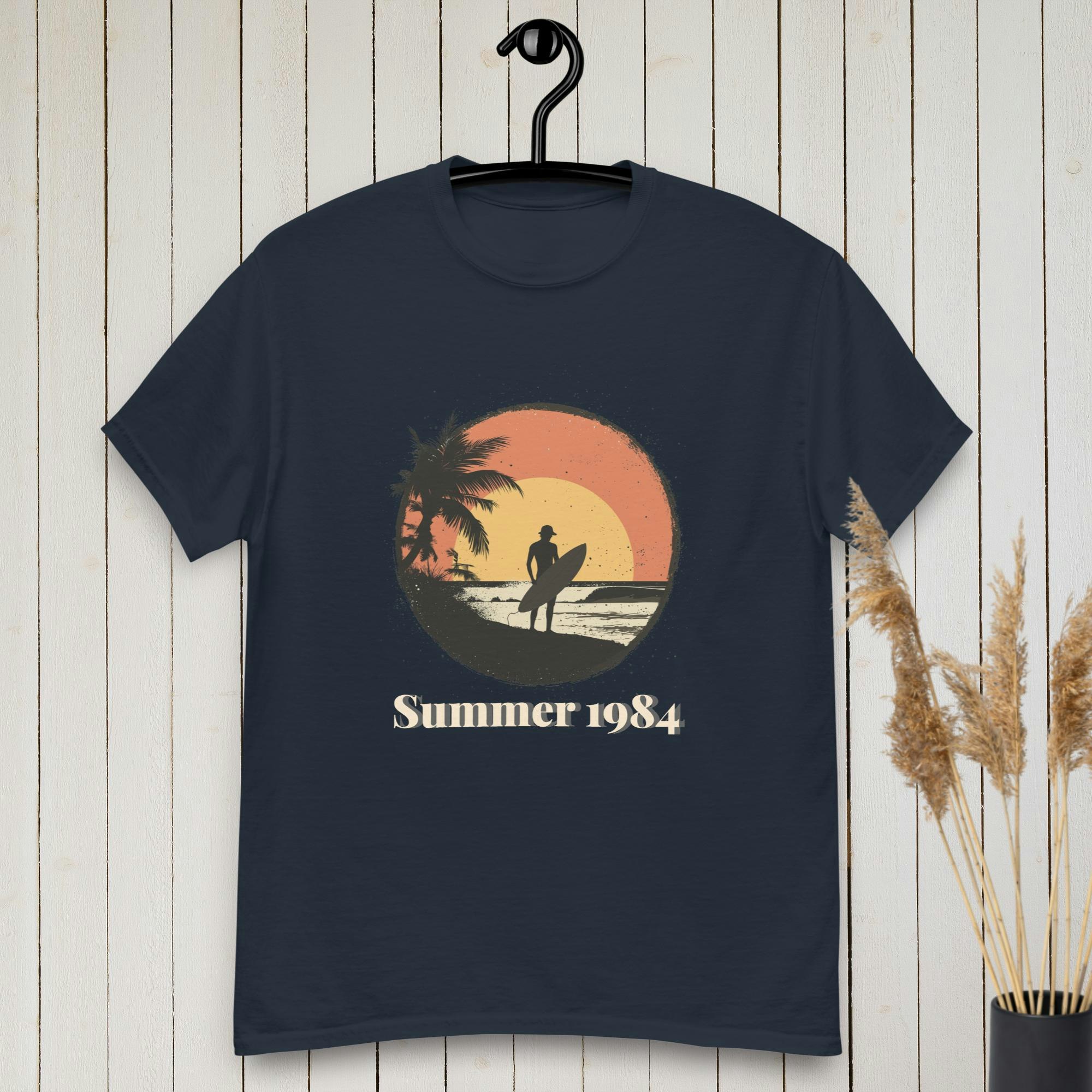 Sunset Surfer T-shirt | Surf High Design | Customizable Text Tee & Shirt | Customizable Text | Perfect for Surf Lovers