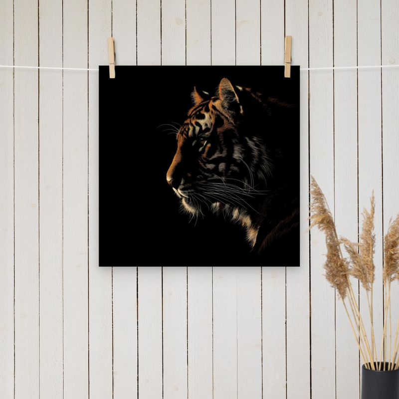 Tiger Silhoutte Poster | Colour | Museum-Quality Matte | Available in Multiple Sizes