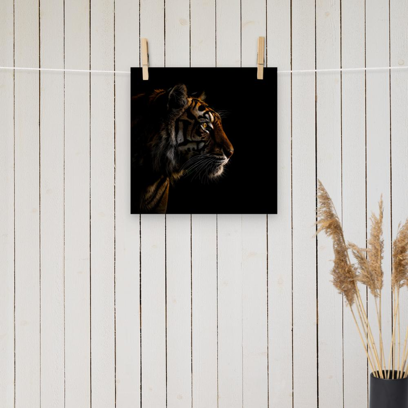 Tiger Silhoutte - looking to the right poster