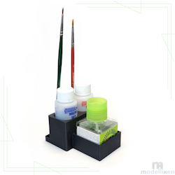 Organiser for decal fluids and cement adhesives