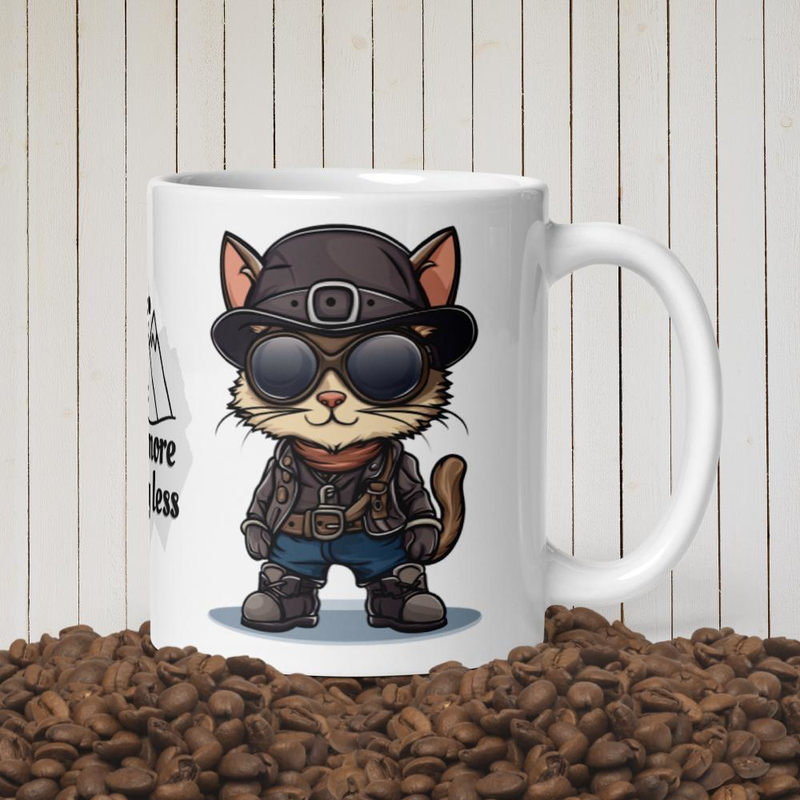 Tiny Looter Cat Mug - Hike More - Worry Less