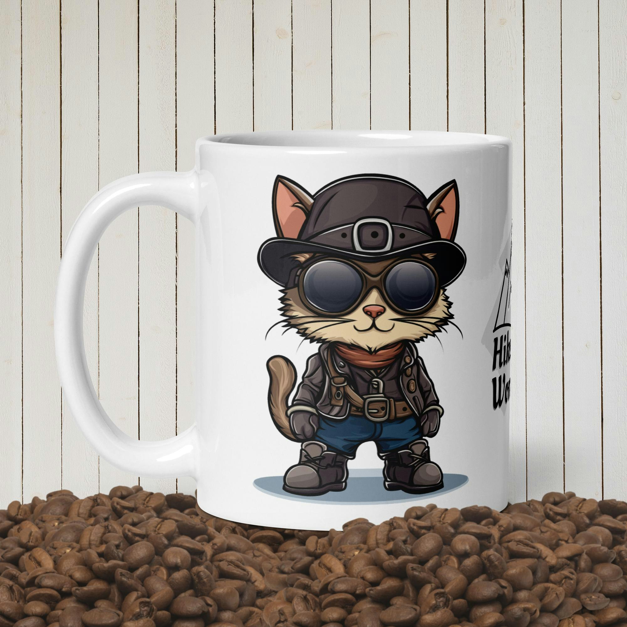 Tiny Looter Cat Mug - Hike More - Worry Less