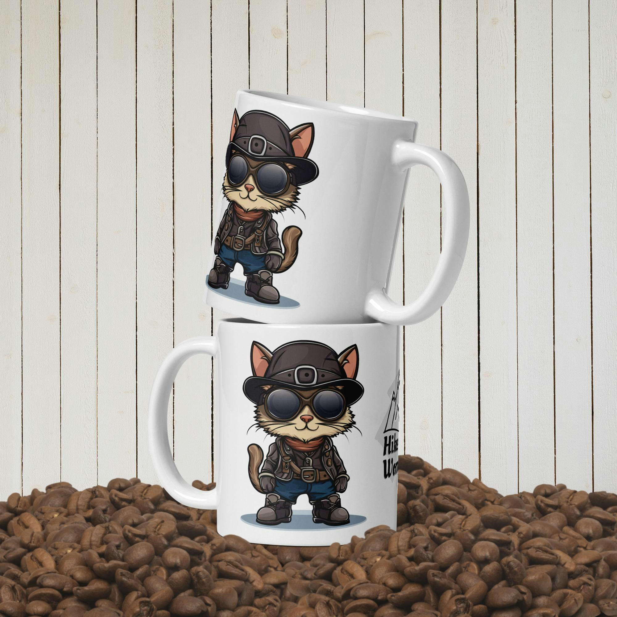 Tiny Looter Cat Mug - Hike More - Worry Less
