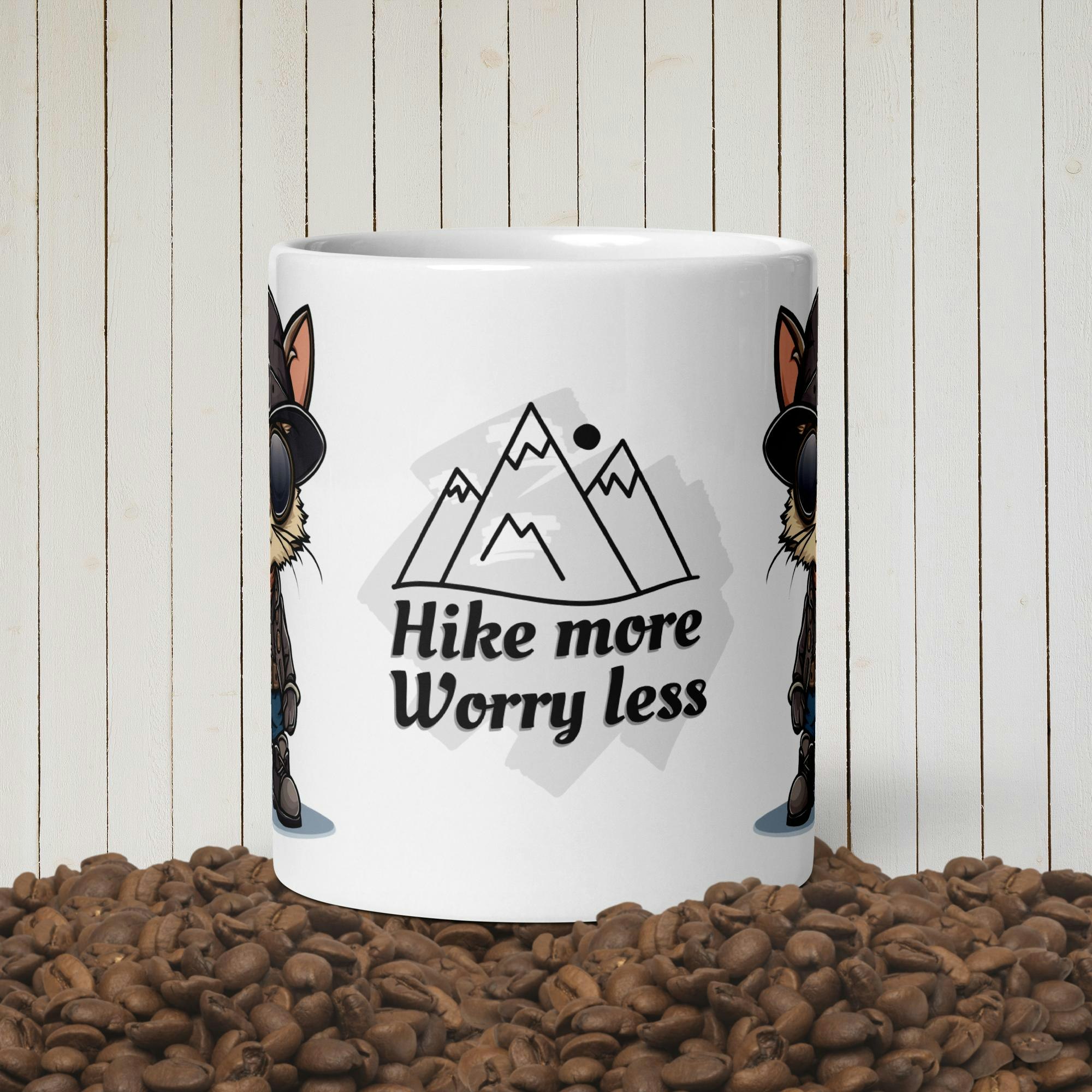 Tiny Looter Cat Mug - Hike More - Worry Less