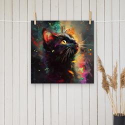 Cat Gazing Akvarell Poster