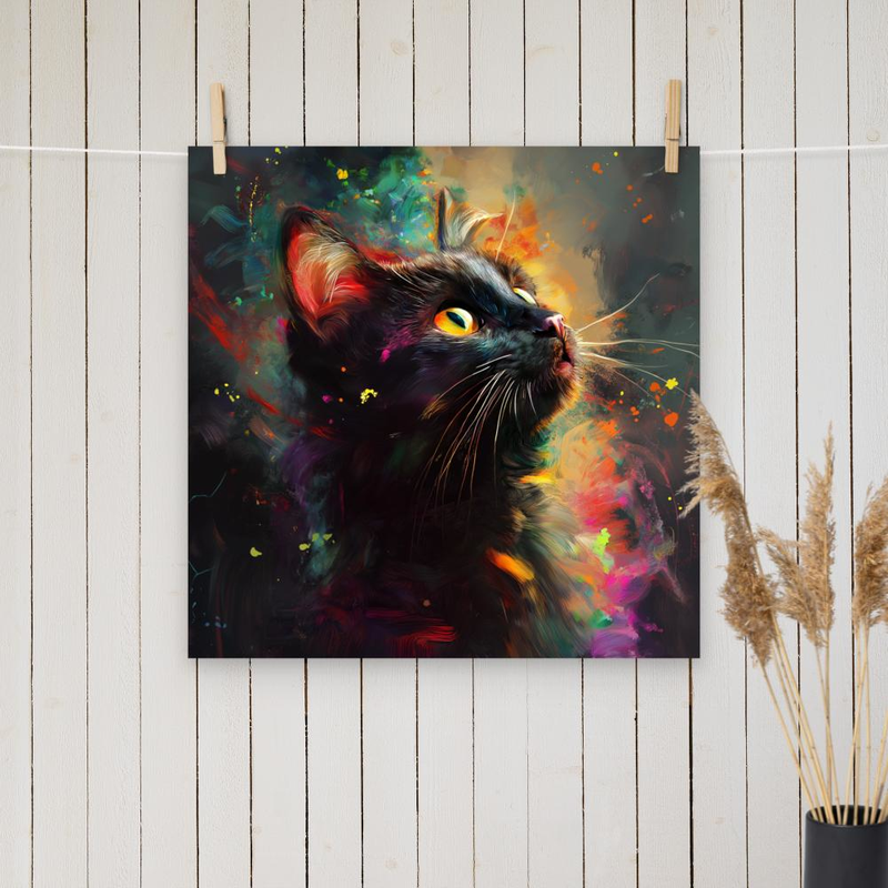 Cat Gazing Akvarell Poster