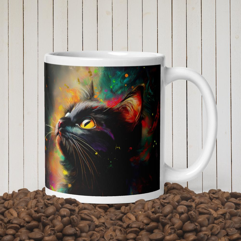 Cat Gazing Akvarell Mug