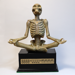 aaaa-uuuu-mmmm - unique handmade meditating skeleton