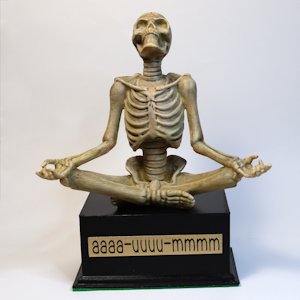 aaaa-uuuu-mmmm - unique handmade meditating skeleton