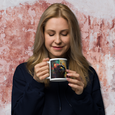 Cat Gazing Akvarell Mug