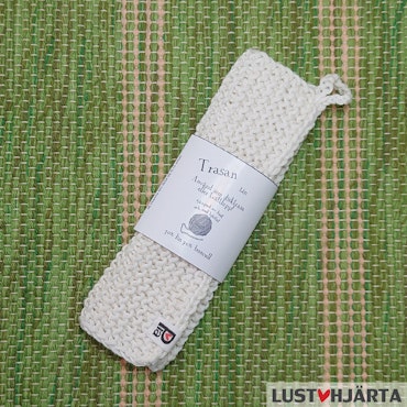 Stickad lite mindre disktrasa - 30% lin 70% bomull