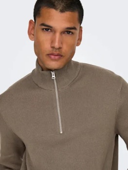 PHIL HALF ZIP DESERT TAUPE