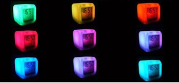 7 Färg Glödande LED Väckarklocka