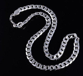 925 Silverpläterad Halsband , 6 MM