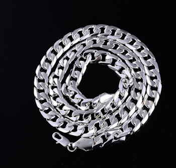 925 Silverpläterad Halsband , 7 MM