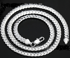 925 Silverpläterad ( stämplat ) Halsband