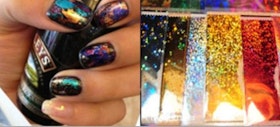 Färgglada Glitter Nagelklistermärken
