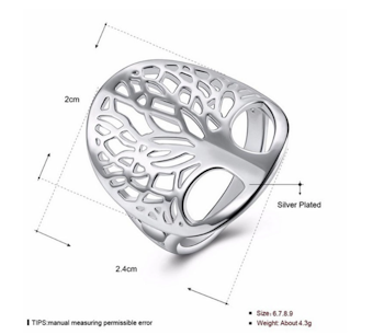 925 Silverpläterad Livets Träd / Visdomsträd Halsband / Örhänge och Ringar