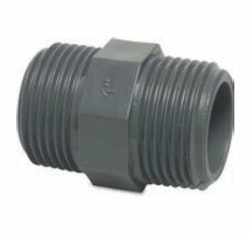 PVC dubbelnippel 2" utv