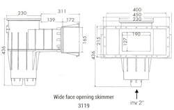 Förhöjningsring till skimmer bräddavlopp longneck wide Hayward 3119