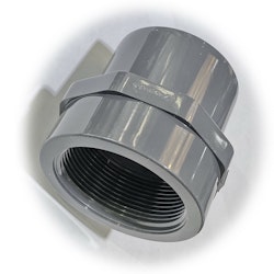 PVC adaptor Utv. 50 mm - 1 ½" inv gänga.