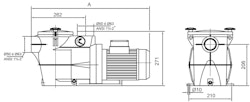 Kripsol Poolpump Koral KSE 200, P1 1,5kW, 400VAC, 2HK - TREFAS