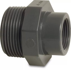 PVC nippelmuff gängad 2" utv 1½" inv
