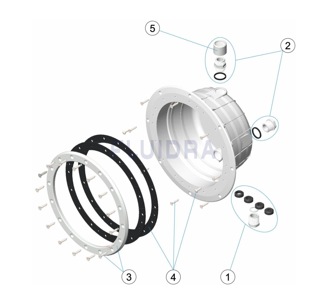LumiPlus Nisch /  Lamphus Ø230 för Betongpooler ink. packning - Astralpool