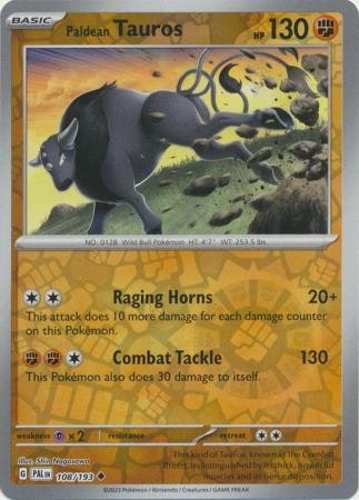 Paldean Tauros - 108/193 - Uncommon Reverse Holo